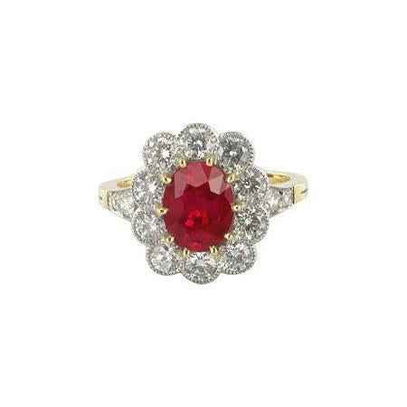 Florence: Exquisite Ruby & Diamond Anniversary Ring .6.25ct Oval Ruby