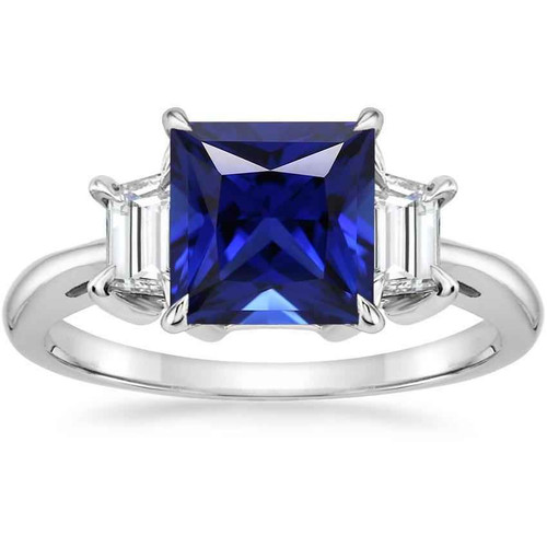 Diana: Regal Three .Stone Sapphire And Diamond Ring