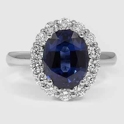 Diana: Majestic Sapphire & Diamond Wedding Ring .8.50ct Oval Blue Sapphire