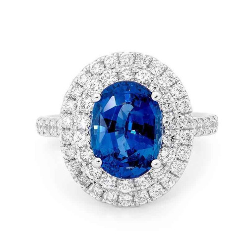 Vienna: Gemstone Ring With Ceylon Sapphire .3.40ct Oval Sapphire