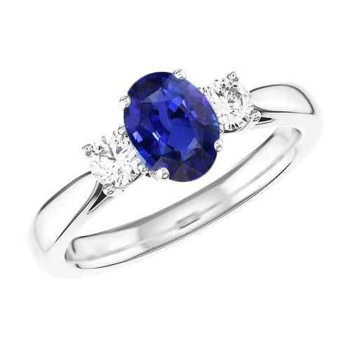 Isabella: Exquisite Sapphire & Diamond Ring .2.00ct Oval Blue Sapphire