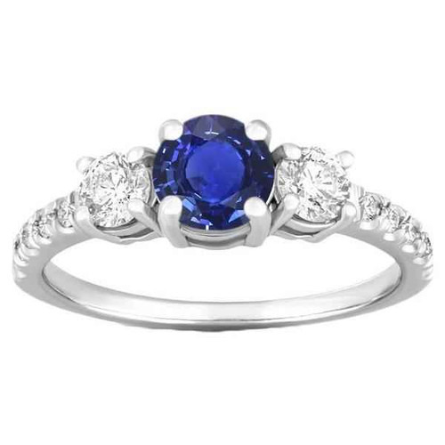 Vienna: Exquisite Sapphire & Diamond Ring .3ct Round Blue Sapphire