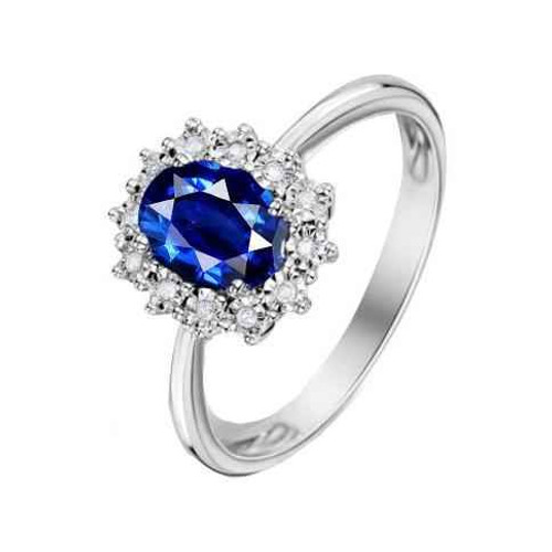 Vienna: Halo Engagement Ring With Sapphire & Diamonds .4.00ct Oval Sri Lankan Sapphire