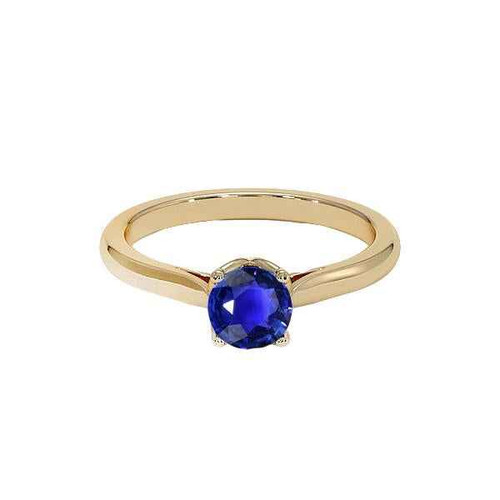Vienna: Exquisite Sapphire Solitaire Ring .3ct Round Sri Lankan Sapphire