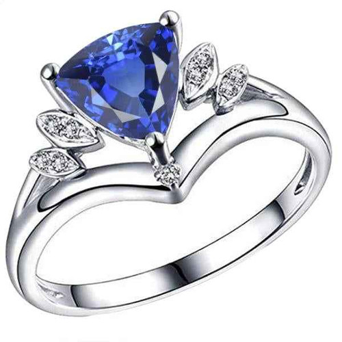 Diana: Exquisite Sapphire & Diamond Ring .2ct Trillion