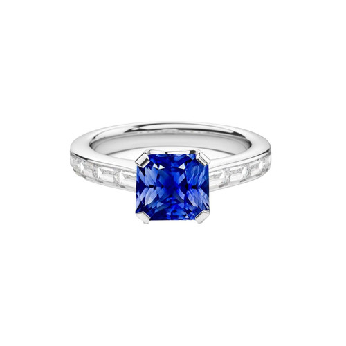 Diana: Radiant Sapphire Engagement Ring .2ct Natural Blue Sapphire
