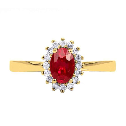 Victoria: Oval Ruby And Diamond Ring .3ct Red Ruby