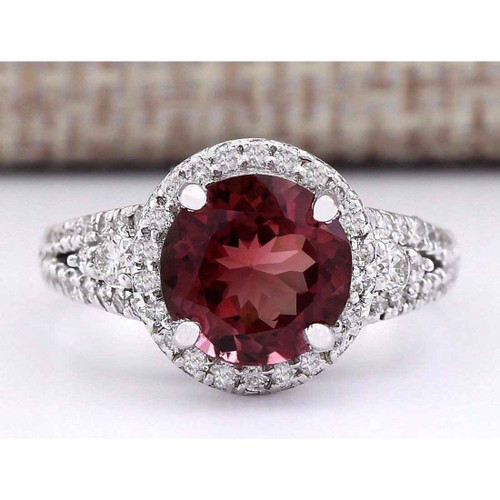 Artemis: Majestic Gemstone Wedding Ring .7.25ct Oval Tourmaline