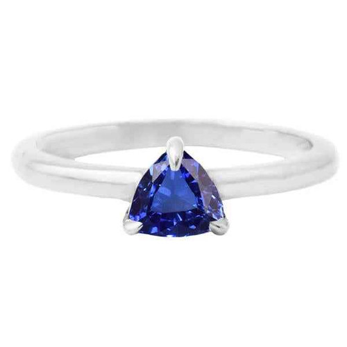 Vienna: Trillion Cut Ceylon Sapphire Ring .1ct Natural Blue Sapphire