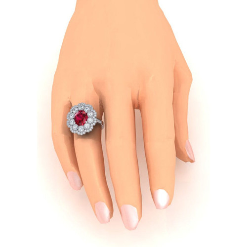luxury ruby and diamond ring, natural ruby wedding ring, 14K white gold gemstone ring, AAA clarity ruby jewelry, VVS1 diamond accents, high jewelry ruby ring, fine gemstone engagement ring, oval cut ruby centerpiece, bespoke ruby and diamond ring, collector’s ruby jewelry, investment-grade gemstone ring, prestigious wedding jewelry, sophisticated ruby diamond ring, heirloom-quality gemstone ring, exclusive bridal fine jewelry