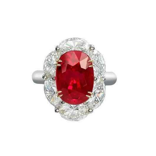 Florence: Prachtige Ruby &amp; Diamond Wedding Ring .5ct Natural Oval Ruby