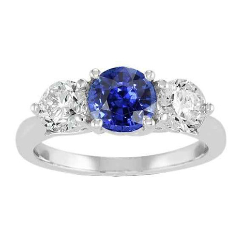 Vienna: Three .Stone Sapphire & Diamond Ring