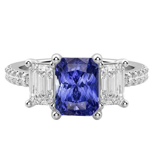 Diana: Exquisite Three .Stone Gemstone Ring