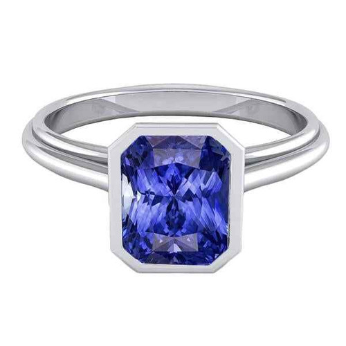 Isabella: Radiant Cut Sapphire Solitaire Ring .2.50ct Natural Sapphire