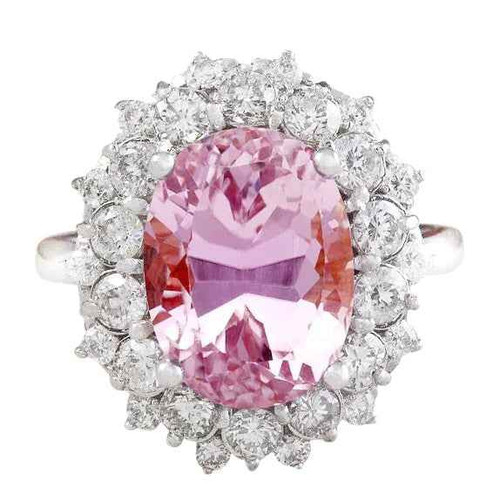 Isabella: Luxury Kunzite Engagement Ring .19ct Oval Cut Kunzite
