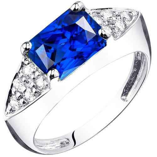 Diana: Exquisite Anniversary Ring With Blue Sapphire & Diamonds .3.50ct Radiant Cut Sapphire