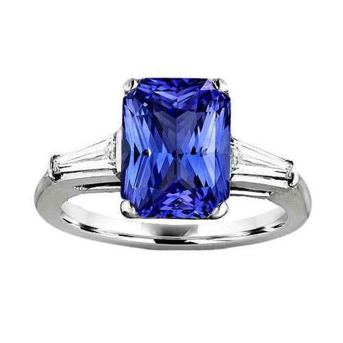 Isabella: Radiant Cut Sapphire Ring .3.00ct AAA Blue Sapphire