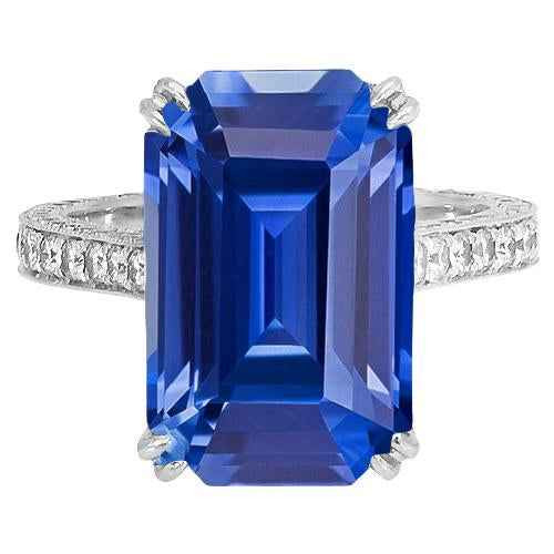 Isabella: Exquisite Sapphire And Diamond Ring .5.00ct Emerald