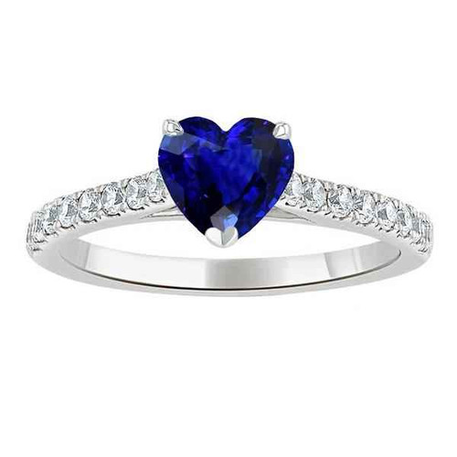 Diana: Sapphire & Diamond Ring .2.50ct Heart