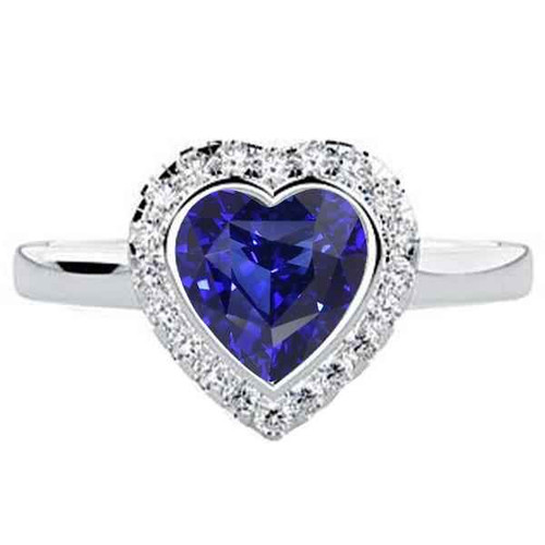 Isabella: Heart .Cut Sapphire Halo Ring