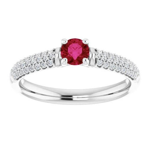 luxury ruby diamond ring, AAA ruby and diamond jewelry, VS1 diamond pave ring, F color diamond accents, high jewelry gemstone ring, 14K white gold designer ring, natural ruby engagement ring, investment-grade gemstone jewelry, fine ruby and diamond ring, bespoke white gold ring, collector’s ruby and diamond piece, superior craftsmanship jewelry, exquisite gemstone statement ring, prestigious ruby diamond cocktail ring, sophisticated high-end jewelry