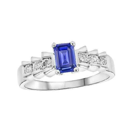 Madrid: Exquisite Anniversary Ring With Sapphire & Diamond Accents .2.00ct Emerald