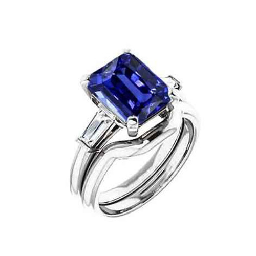 Vienna: Three .Stone Sapphire & Diamond Ring