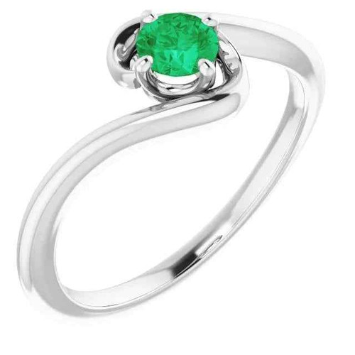 Vienna: Exquisite Emerald Solitaire Ring .1ct Round Green Emerald