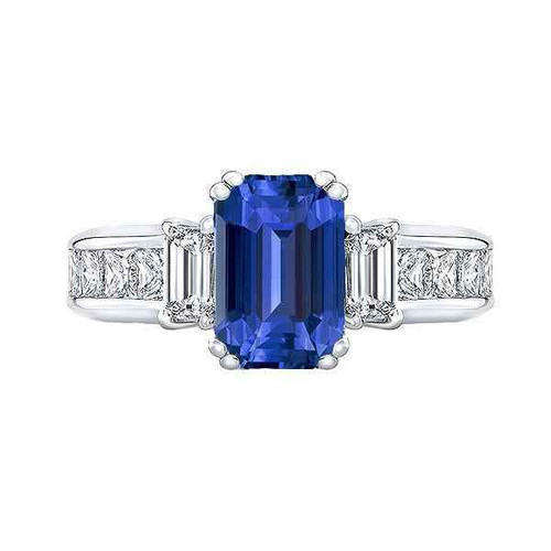 Isabella: 3 .Stone Sapphire And Diamond Ring