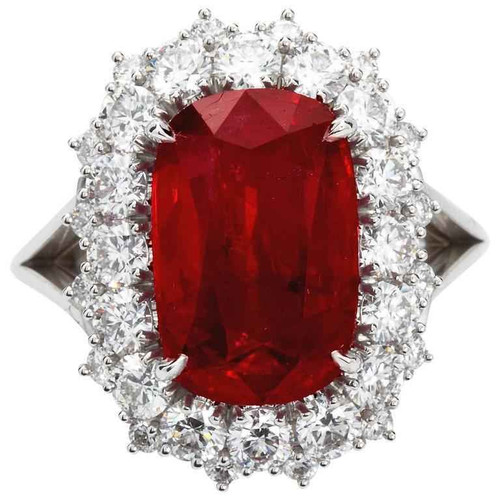 Madrid: Exquisite Cushion .Cut Ruby & Diamond Ring Madrid: Exquisite Cushion .Cut Ruby & Diamond Ring