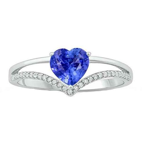 Vienna: Heart .Cut Sapphire & Diamond Ring
