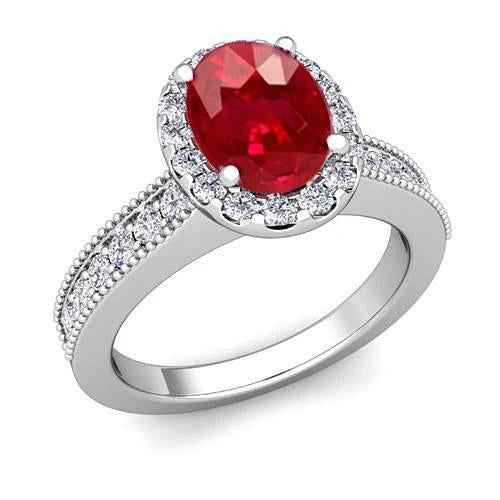 Vienna: Exquisite Ruby & Diamond Ring .4.60ct Oval