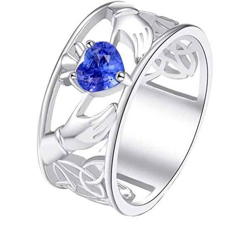 Vienna: Heart .Cut Blue Sapphire Solitaire Ring