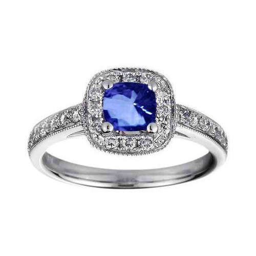 Vienna: Cushion .Cut Sri Lanka Blue Sapphire Ring