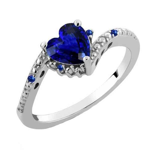 Isabella: Heart Cut Sapphire Engagement Ring .2.00ct Blue Sapphire