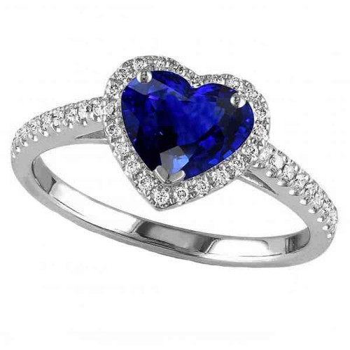 Madrid: Exquisite Heart Sapphire Halo Ring .3.50ct AAA Sri Lanka Sapphire