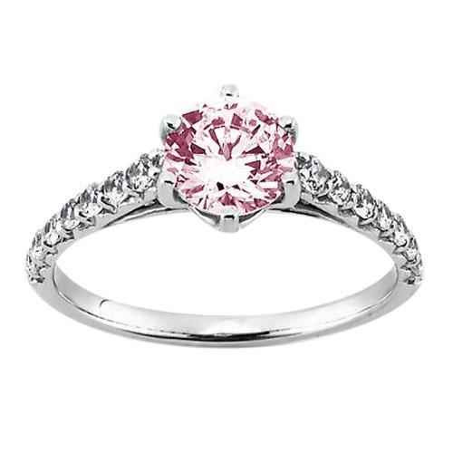 Florence: Exquisite Pink Sapphire Engagement Ring .2ct Round Brilliant Sapphire