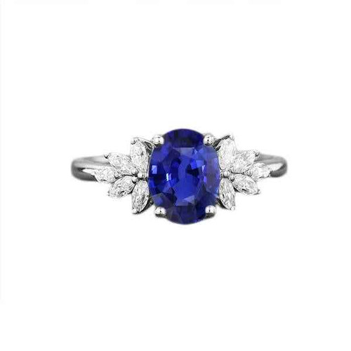 Isabella: Oval Sapphire Gemstone Ring .3.50ct Blue Sapphire Isabella: Oval Sapphire Gemstone Ring .3.50ct Blue Sapphire