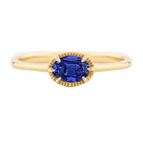 Isabella: Sapphire Solitaire Ring .1.50ct Oval Blue Sapphire