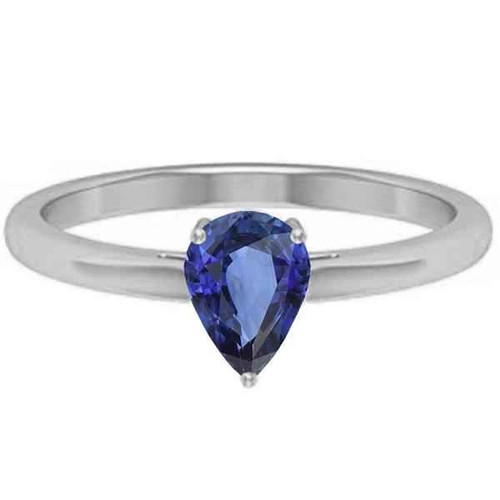 Vienna: Solitaire Ring With Ceylon Sapphire .1.50ct Pear Cut