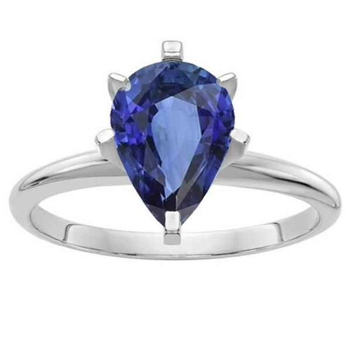 Diana: Exquisite Sapphire Solitaire Ring .2.50ct Pear