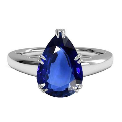 Isabella: exquisito anillo solitario de zafiro .3ct pera