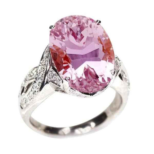 Florence: Majestic Kunzite & Diamond Wedding Ring .29.85ct Oval Kunzite Florence: Majestic Kunzite & Diamond Wedding Ring .29.85ct Oval Kunzite