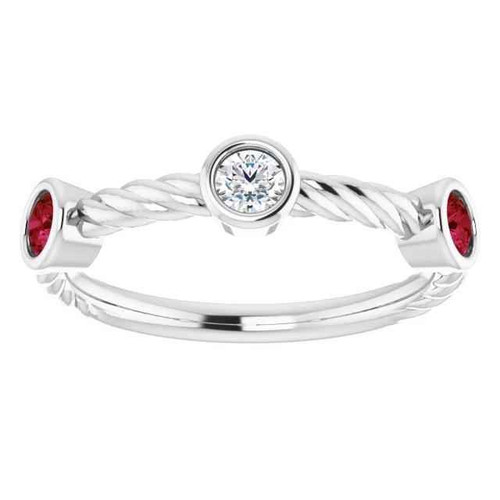 Victoria: Exquisite Three .Stone Ruby & Diamond Ring
