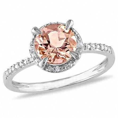 Vienna: Morganite & Diamond Cocktail Ring .9.75ct AAA Clarity Morganite
