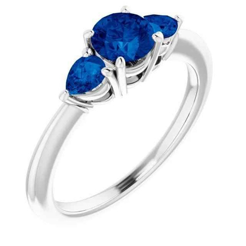 Diana: Exquisite Three .Stone Sapphire Ring