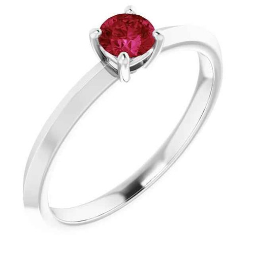 Diana: Exquisite Ruby Solitaire Ring .1.25ct Round Cut Ruby