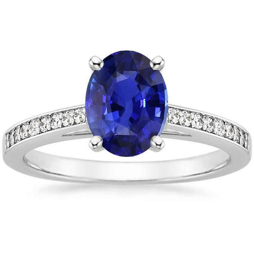 Isabella: Exquisite Gemstone Ring With Ceylon Sapphire .4.50ct Oval Sapphire