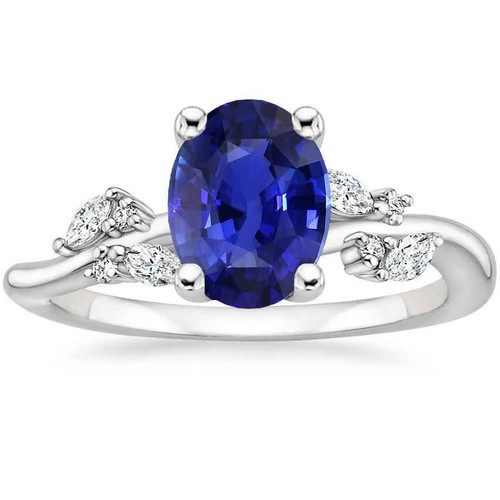 Vienna: Sapphire & Diamond Gemstone Ring .4.50ct Oval Blue Sapphire