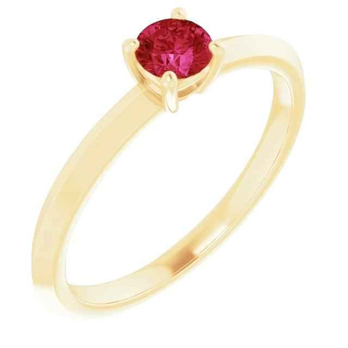 Florence: Exquisite Ruby Solitaire Ring .1.25ct Round Cut Ruby